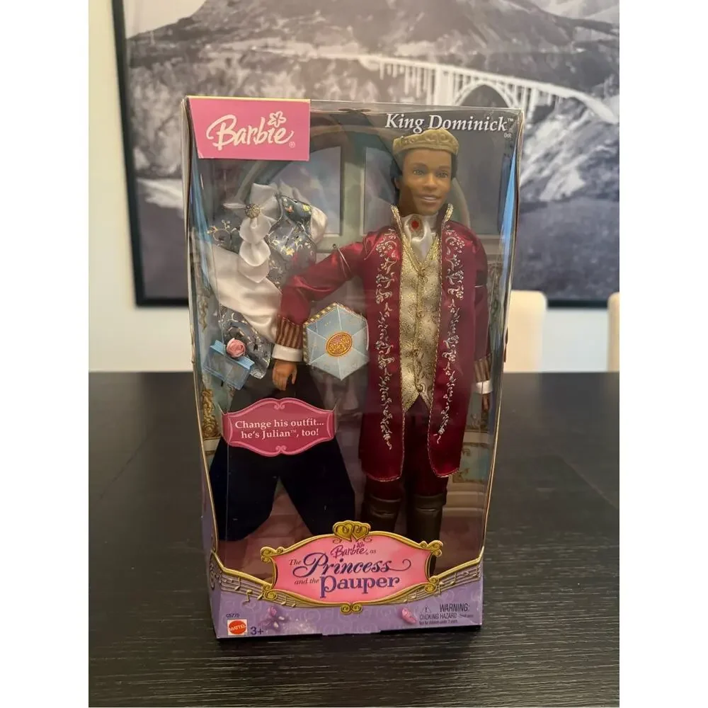 NIB Barbie King Dominick Black Doll Princess and the Pauper 2004 Collector Toy